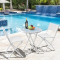 3 Pieces Patio Folding Bistro Set for Balcony or Outdoor Space - Gallery View 33 of 40