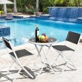 3 Pieces Patio Folding Bistro Set for Balcony or Outdoor Space - Gallery View 14 of 40