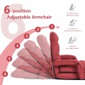 Folding Lazy Floor Chair Sofa with Armrests and Pillow - Gallery View 19 of 40