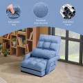 Folding Lazy Floor Chair Sofa with Armrests and Pillow - Gallery View 6 of 40