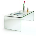 42 x 19.7 Inch Clear Tempered Glass Coffee Table with Rounded Edges - Gallery View 9 of 10