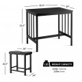 3 Pieces Modern Counter Height Dining Set - Gallery View 4 of 9