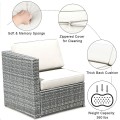 8 Piece Wicker Sofa Rattan Dining Set Patio Furniture with Storage Table - Gallery View 18 of 65