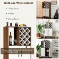 Bar Cabinet Wooden Buffet Sideboard Storage Cupboard with Wine Rack 