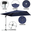 10 Feet 360° Tilt Aluminum Square Patio Umbrella without Weight Base - Gallery View 72 of 80