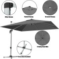 10 Feet 360° Tilt Aluminum Square Patio Umbrella without Weight Base - Gallery View 67 of 80