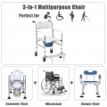 Multifunctional Rolling Commode Chair with Removable Toilet - Gallery View 11 of 23
