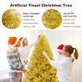 6/7.5 Feet Artificial Tinsel Christmas Tree Hinged with Foldable Stand - Gallery View 20 of 24