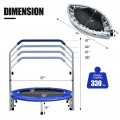 40 Inch Folding Exercise Trampoline Rebounder with 4-Level Handrail Carrying Bag - Gallery View 16 of 24