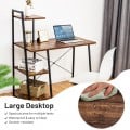 Compact Computer Desk Workstation with 4 Tier Shelves for Home and Office - Gallery View 23 of 24