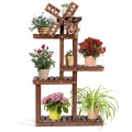 Wood Plant Stand 5 Tier Shelf Multiple Space-saving Rack - Gallery View 6 of 12