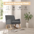 Upholstered Rocking Chair with and Solid Wood Base - Gallery View 14 of 24
