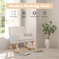 Rocking Chair Upholstered Armchair with Fabric Padded Seat