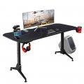 Gaming Desk 62.5 Inch T-Shape Height Adjustable with Cup Holder