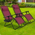 2 Pieces Folding Lounge Chair with Zero Gravity - Gallery View 51 of 55