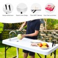 Folding Cleaning Sink Faucet Cutting Camping Table with Sprayer - Gallery View 9 of 19