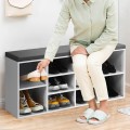 10-Cube Organizer Shoe Storage Bench with Cushion for Entryway - Gallery View 7 of 49