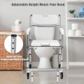 Multifunctional Rolling Commode Chair with Removable Toilet - Gallery View 7 of 23