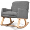 Rocking Chair Upholstered Armchair with Fabric Padded Seat