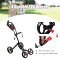 4 Wheel Folding Golf Pull Push Cart Trolley - Gallery View 7 of 9