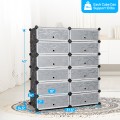 12-Cube DIY Portable Plastic Shoe Rack with Transparent Doors - Gallery View 4 of 10