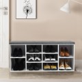 10-Cube Organizer Shoe Storage Bench with Cushion for Entryway - Gallery View 10 of 49