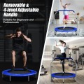 40 Inch Folding Exercise Trampoline Rebounder with 4-Level Handrail Carrying Bag - Gallery View 22 of 24