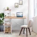 Compact Computer Desk Workstation with 4 Tier Shelves for Home and Office - Gallery View 6 of 24