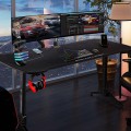 Gaming Desk 62.5 Inch T-Shape Height Adjustable with Cup Holder - Gallery View 1 of 12