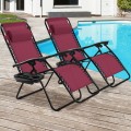 2 Pieces Folding Lounge Chair with Zero Gravity - Gallery View 46 of 55