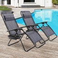 2 Pieces Folding Lounge Chair with Zero Gravity - Gallery View 13 of 55