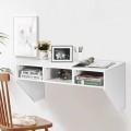 Wall Mounted Floating Computer Table Desk with Storage Shelve - Gallery View 21 of 22