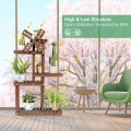 Wood Plant Stand 5 Tier Shelf Multiple Space-saving Rack - Gallery View 12 of 12