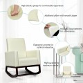2-in-1 Fabric Upholstered Rocking Chair with Waist Pillow - Gallery View 27 of 33