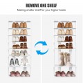 7-Tier Dual 14 Pair Shoe Rack Free Standing Concise Shelves Storage