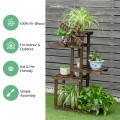 Wood Plant Stand 5 Tier Shelf Multiple Space-saving Rack - Gallery View 2 of 12