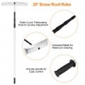 21 Feet Aluminum Large Poly Blade Telescoping Snow Roof Rake