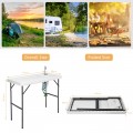 Folding Cleaning Sink Faucet Cutting Camping Table with Sprayer - Gallery View 13 of 19
