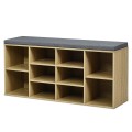 10-Cube Organizer Shoe Storage Bench with Cushion for Entryway - Gallery View 44 of 49
