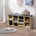 10-Cube Organizer Shoe Storage Bench with Cushion for Entryway - Gallery View 40 of 49