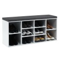 10-Cube Organizer Shoe Storage Bench with Cushion for Entryway - Gallery View 4 of 49