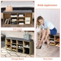 10-Cube Organizer Shoe Storage Bench with Cushion for Entryway - Gallery View 48 of 49