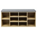 10-Cube Organizer Shoe Storage Bench with Cushion for Entryway - Gallery View 42 of 49