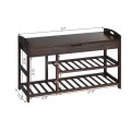 3-Tier Bamboo Shoe Bench Entryway Storage Rack with Openable Seat - Gallery View 16 of 23