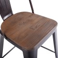 Set of 4 Industrial Metal Counter Stool Dining Chairs with Removable Backrest - Gallery View 7 of 23