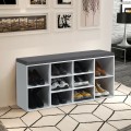 10-Cube Organizer Shoe Storage Bench with Cushion for Entryway - Gallery View 2 of 49