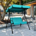 2 Person Weather Resistant Canopy Swing for Porch Garden Backyard Lawn
