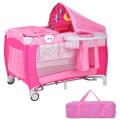Foldable Baby Crib Playpen w/ Mosquito Net and Bag - Gallery View 19 of 22