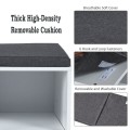 10-Cube Organizer Shoe Storage Bench with Cushion for Entryway - Gallery View 13 of 49