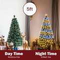 5/6 Feet Pre-Lit Fiber Double-Color Lights Optic Christmas Tree - Gallery View 13 of 22